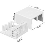 Presa a Muro per 2 Frutti Keystone Bianco