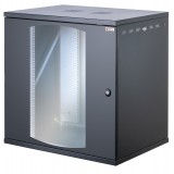 Armadio Rack 19'' a Muro 13U P 600mm Porta Vetro Nero
