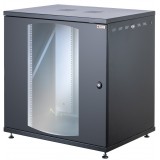 Armadio Rack 19'' a Muro 13U P 600mm Porta Vetro Nero