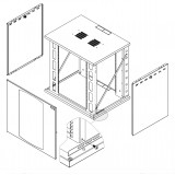 Armadio Rack 19'' a Muro 13U P 600mm Porta Vetro Nero