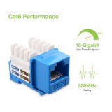 Frutto Keystone RJ45 Cat.6 UTP IDC 90&deg; Blu