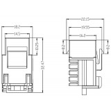 Frutto Keystone RJ45 Cat.6 UTP IDC 90&deg; Blu