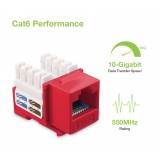Frutto Keystone RJ45 Cat.6 UTP IDC 90&deg; Rosso