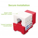 Frutto Keystone RJ45 Cat.6 UTP IDC 90&deg; Rosso