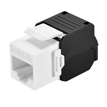 Frutto Keystone RJ45 Cat.6A UTP Tool-Free Bianco Nero