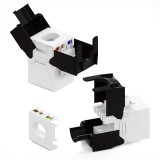 Frutto Keystone RJ45 Cat.6A UTP Tool-Free Bianco Nero