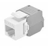 Frutto Keystone RJ45 Cat.6A UTP Tool-Free Bianco Grigio