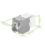 Frutto Keystone RJ45 Cat.6A UTP Tool-Free Bianco Grigio