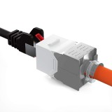 Frutto Keystone RJ45 Cat.6A UTP Tool-Free Bianco Grigio