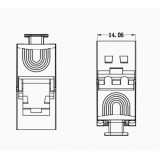 Frutto Keystone RJ45 Cat.6A Slim STP Tool Free