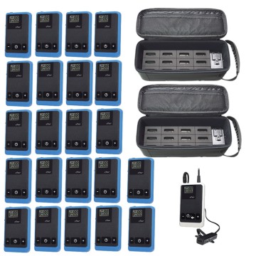 Kit radioguide per guida turistica con 22 ricevitori