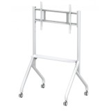 Supporto carrello da Pavimento per monitor tv da 55" a 85" Bianco