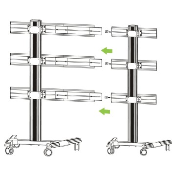 Kit Staffe e Braccio di Giunzione per Supporto Video Wall da Pavimento