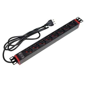 Multipresa 8 Posti da Rack 19'' con Staffa Ruotabile 360&deg; Spina Italiana