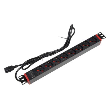 Multipresa 8 Posti da Rack 19'' con Staffa Ruotabile 360&deg; VDE 10A