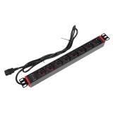 Multipresa 8 Posti da Rack 19'' con Staffa Ruotabile 360&deg; VDE 10A