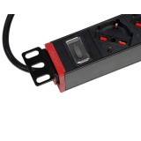 Multipresa 8 Posti da Rack 19'' con Staffa Ruotabile 360&deg; VDE 10A