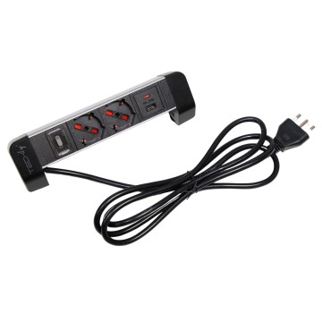 Multipresa da Tavolo 2 prese Italiane Bipasso 1 USB-C&trade; e 1 USB-A