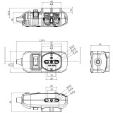 Presa Multipla a 2 Posti 10/16A Bipasso e 1 10/16A Bipasso Schuko con Interruttore