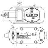 Presa Multipla a 2 Posti 10/16A Bipasso e 1 10/16A Bipasso Schuko con Interruttore