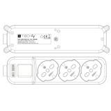 Multipresa 3 Posti Italiana Bipasso / Schuko con spina 16A angolata