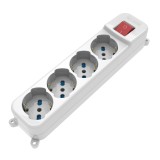 Multipresa 4 Posti Italiana Bipasso / Schuko con spina 16A angolata