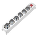 Multipresa 6 Posti Italiana Bipasso / Schuko con spina 16A angolata