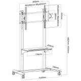Supporto da Pavimento TV LCD/LED 37-90'' con Mensola
