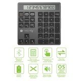 Tastierino Numerico BT V5.0 Wireless 2in1 con Calcolatrice Grigio Scuro
