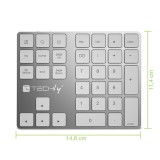 Tastierino Numerico BT V3.0 Wireless 34 Tasti Argento