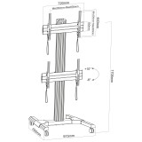 Supporto a Pavimento per 2 TV LCD/LED 32-60'' per Video Wall