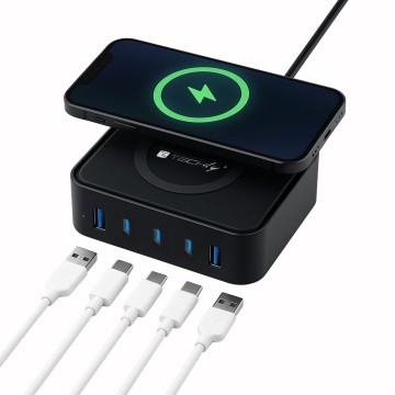 Stazione di Ricarica Wireless 65W 3xUSB-C&trade; e 2xUSB-A