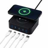 Stazione di Ricarica Wireless 65W 3xUSB-C&trade; e 2xUSB-A