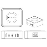 Stazione di Ricarica Wireless 65W 3xUSB-C&trade; e 2xUSB-A