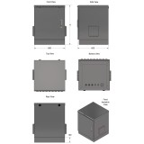 Armadio Rack 19'' a Pavimento 16U grigio IP66 Porta cieca prof. 600 mm