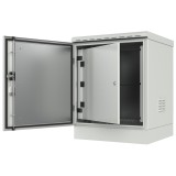 Armadio Rack 19'' a Pavimento 12U Grigio IP66 Doppia Porta Cieca prof. 600 mm