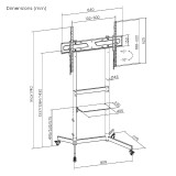 Supporto a Pavimento con Mensola per TV LCD/LED/Plasma 55-100''
