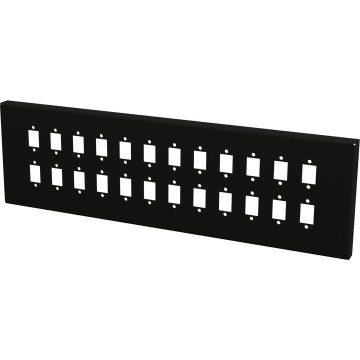 Piastra Adattatrice per 24 Adattatori a Bussola SC Simplex o 24 LC Duplex, Nera