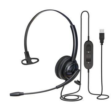 Cuffia USB mono con cancellazione del rumore Ezlight 805BUC (nera)