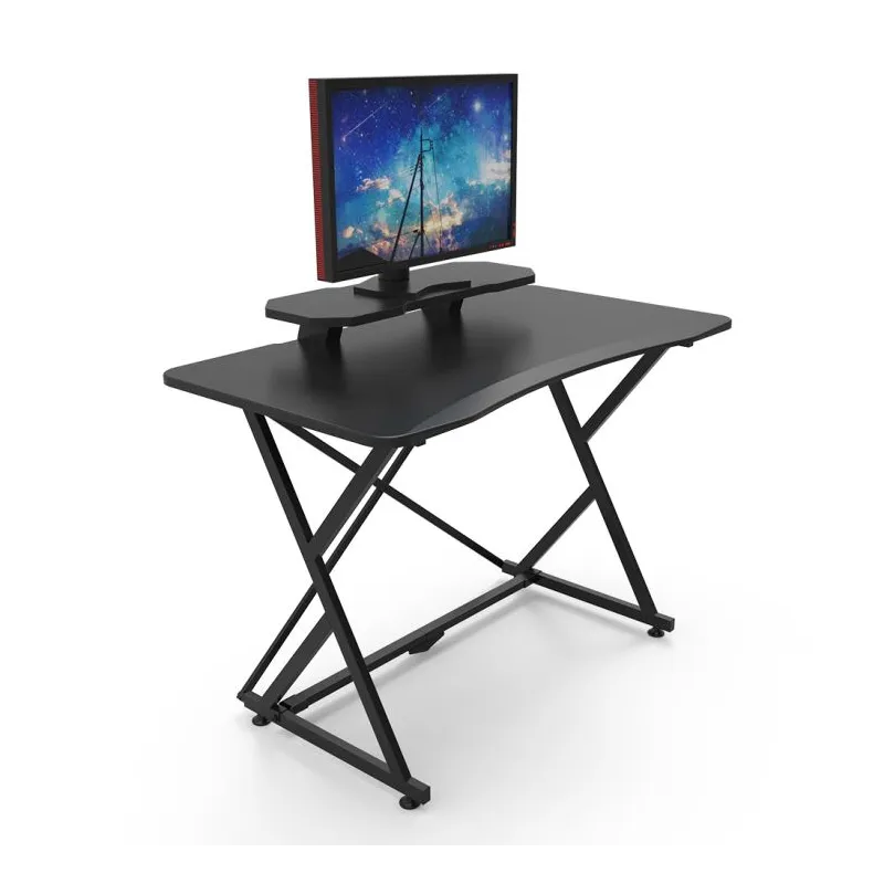 Scrivania Gaming per PC con Bordo Ergonomico Nero