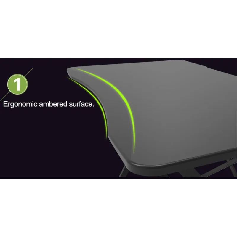 Scrivania Gaming per PC con Bordo Ergonomico Nero
