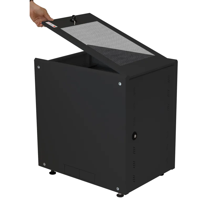 Armadio Rack 19'' ideale per Accumulatori Fotovoltaico 8U P600mm Nero