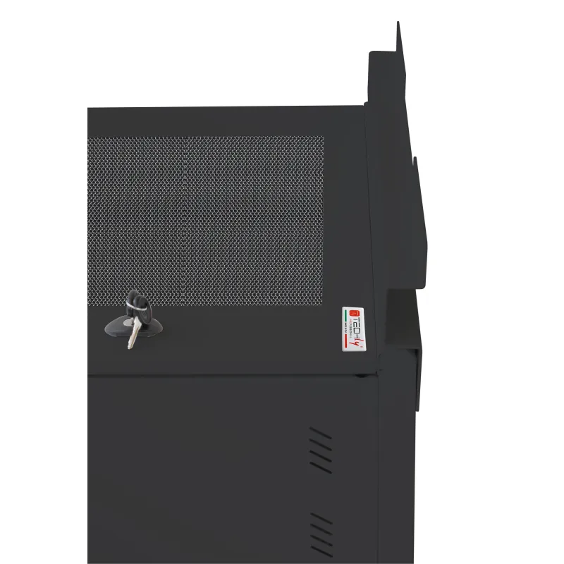 Armadio Rack 19'' ideale per Accumulatori Fotovoltaico 8U P600mm Nero