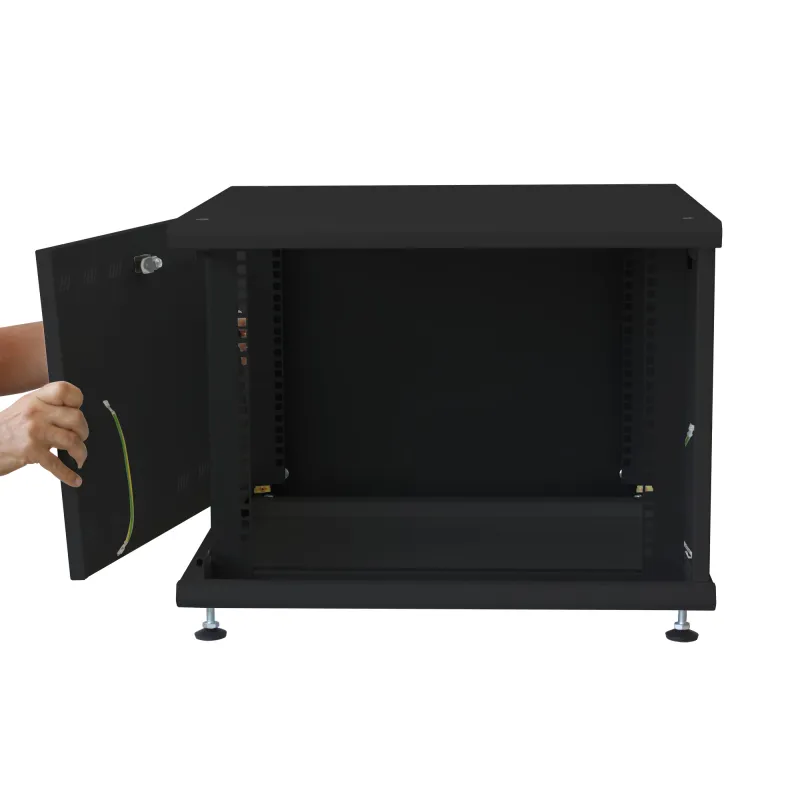 Armadio Rack 19'' ideale per Accumulatori Fotovoltaico 8U P600mm Nero