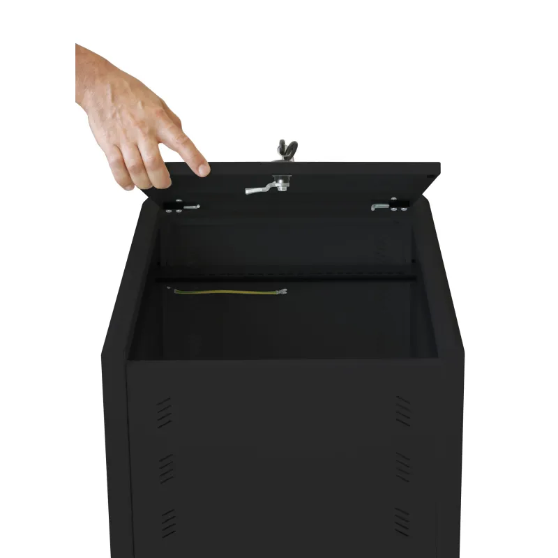 Armadio Rack 19'' ideale per Accumulatori Fotovoltaico 8U P600mm Nero