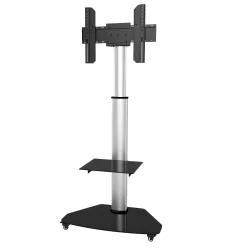 Supporto a Pavimento con Mensola Trolley TV LCD/LED/Plasma 37-70'' Silver