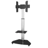 Supporto a Pavimento con Mensola Trolley TV LCD/LED/Plasma 37-70'' Silver