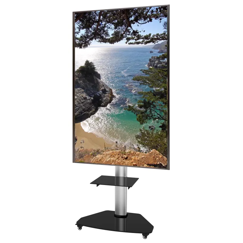 Supporto a Pavimento con Mensola Trolley TV LCD/LED/Plasma 37-70'' Silver