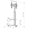 Supporto a Pavimento con Mensola Trolley TV LCD/LED/Plasma 37-70'' Silver