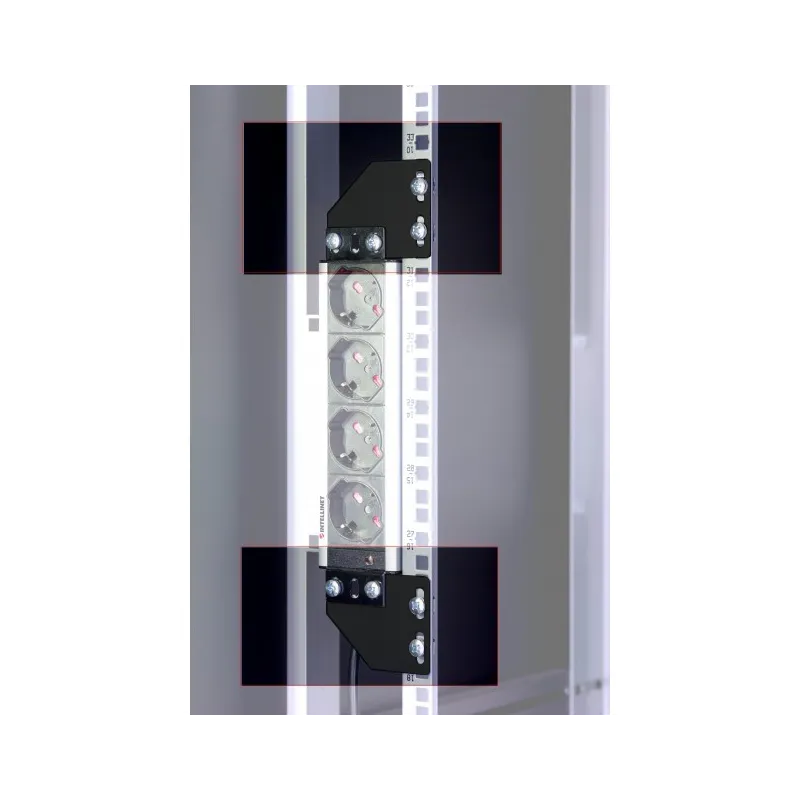 Staffe per montaggio verticale su montanti rack nero